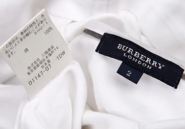 BURBERRY LONDON Cotton Embroidery 3/4 Sleeve T Shirt K-107884_012