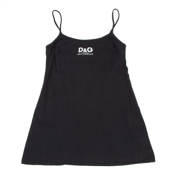 ディーアンドジーD&G BEACHWEAR ロゴプリントキャミトップス 黒2 K-107886_002