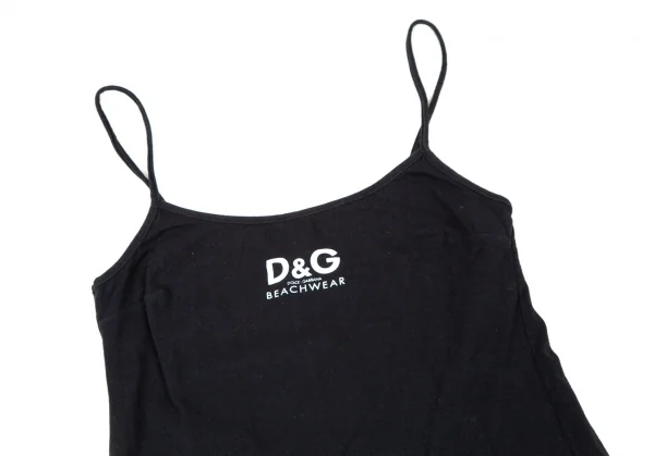 ディーアンドジーD&G BEACHWEAR ロゴプリントキャミトップス 黒2 K-107886_003