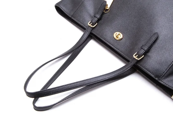 コーチCOACH ターンロック レザートートバッグ 黒 K-107891_009