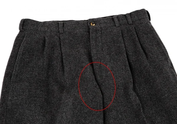 パパスPapas ウールツータックテーパードパンツ グレーM K-107900_002