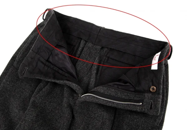 パパスPapas ウールツータックテーパードパンツ グレーM K-107900_006