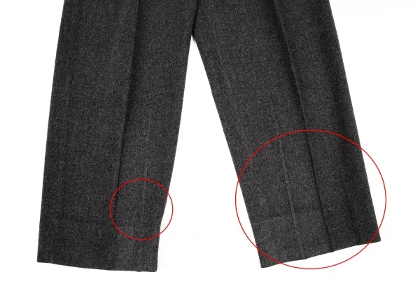 パパスPapas ウールツータックテーパードパンツ グレーM K-107900_009