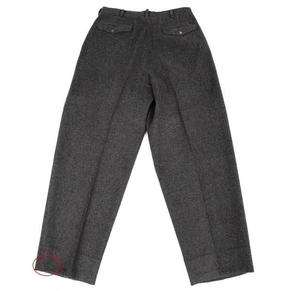 パパスPapas ウールツータックテーパードパンツ グレーM K-107900_014