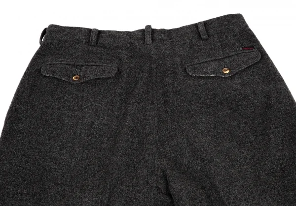 パパスPapas ウールツータックテーパードパンツ グレーM K-107900_016