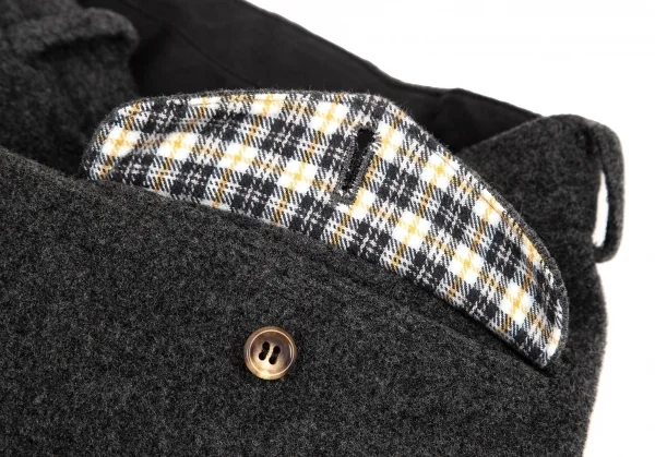 パパスPapas ウールツータックテーパードパンツ グレーM K-107900_018