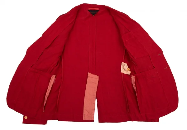 コムデギャルソンCOMME des GARCONSリネン製品染めジャケット 赤M K-107910_013