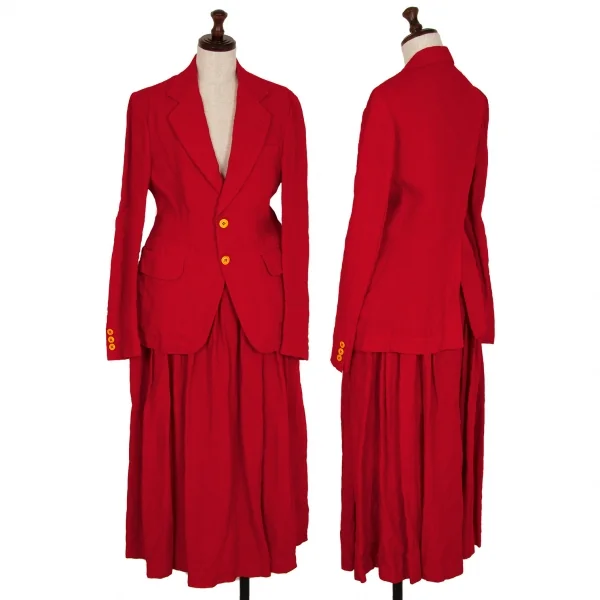 コムデギャルソンCOMME des GARCONSリネン製品染めジャケット 赤M K-107910_017