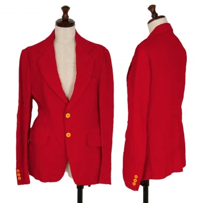 コムデギャルソンCOMME des GARCONSリネン製品染めジャケット 赤