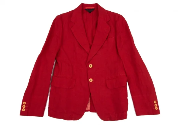 コムデギャルソンCOMME des GARCONSリネン製品染めジャケット 赤M K-107910_002