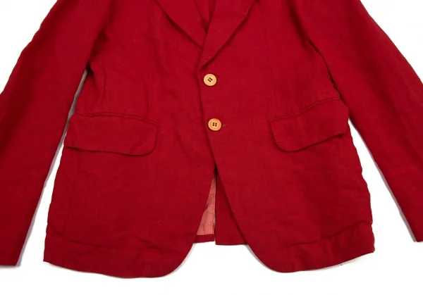 コムデギャルソンCOMME des GARCONSリネン製品染めジャケット 赤M K-107910_009