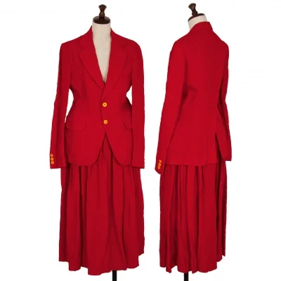 コムデギャルソンCOMME des GARCONSリネン製品染めセットアップ 赤