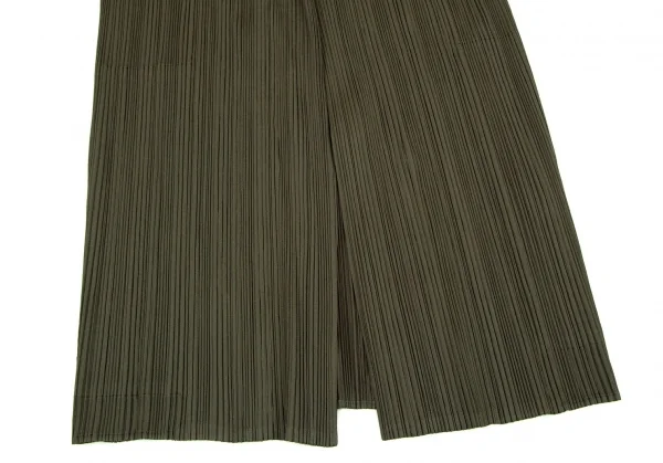 プリーツプリーズPLEATS PLEASE プリーツボタンレステーラードジャケット カーキ3 K-107947_006