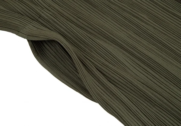 プリーツプリーズPLEATS PLEASE プリーツボタンレステーラードジャケット カーキ3 K-107947_007