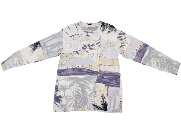 バジュラbajra ボタニカルグラフィックプリントトップス 白グレー他L位 K-107953_002