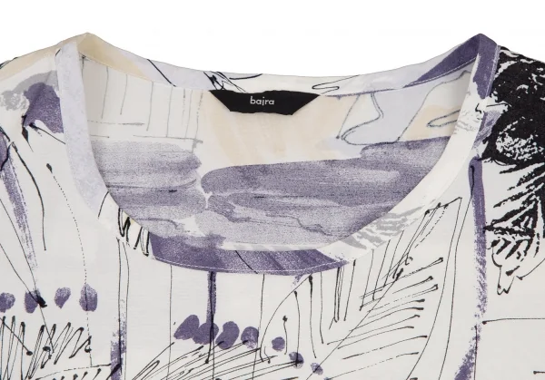 バジュラbajra ボタニカルグラフィックプリントトップス 白グレー他L位 K-107953_003