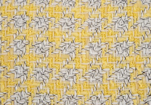 シャネルCHANEL ファンシーツイードハウンドトゥースボタンスリットスカート 40 黄M位 K-107959_013