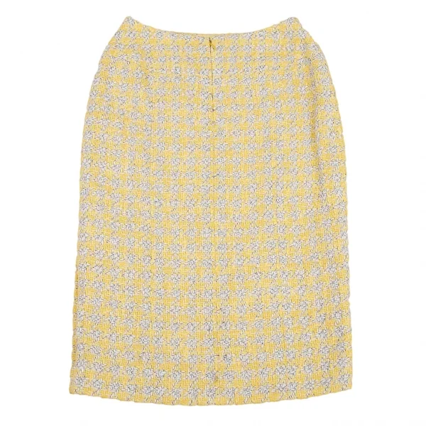 シャネルCHANEL ファンシーツイードハウンドトゥースセットアップスーツ 黄40 K-107960_016