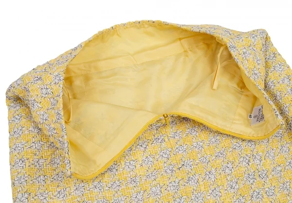 シャネルCHANEL ファンシーツイードハウンドトゥースセットアップスーツ 黄40 K-107960_017