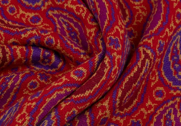 イヴサンローランYves Saint Laurent ペイズリージャガードニットカーディガン 赤M K-107962_011