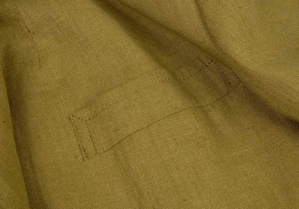 イヴサンローランYves Saint Laurent リネン金ボタンダブルジャケット カーキS K-107964_006