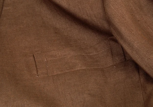 イヴサンローランYves Saint Laurent リネンノーカラーダブルジャケット 茶S K-107967_005