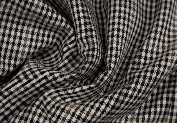 イヴサンローランYves Saint Laurent シェパードチェックノーカラーダブルジャケット オフ黒M K-107970_016