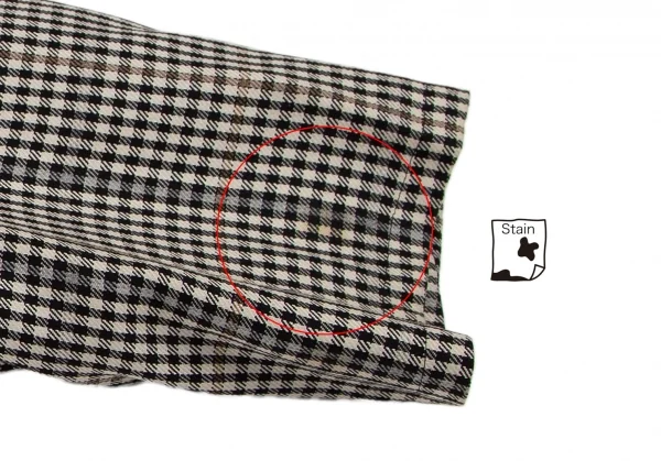 イヴサンローランYves Saint Laurent シェパードチェックノーカラーダブルジャケット オフ黒M K-107970_005
