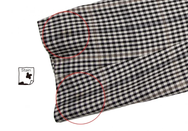 イヴサンローランYves Saint Laurent シェパードチェックノーカラーダブルジャケット オフ黒M K-107970_007