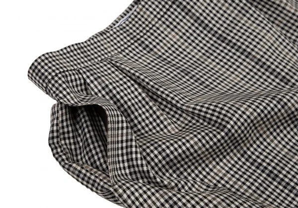 イヴサンローランYves Saint Laurent シェパードチェックツータックスカート オフ黒L K-107971_005