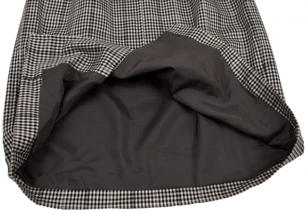 イヴサンローランYves Saint Laurent シェパードチェックノーカラーダブルセットアップスーツ オフ黒M・L K-107972_018