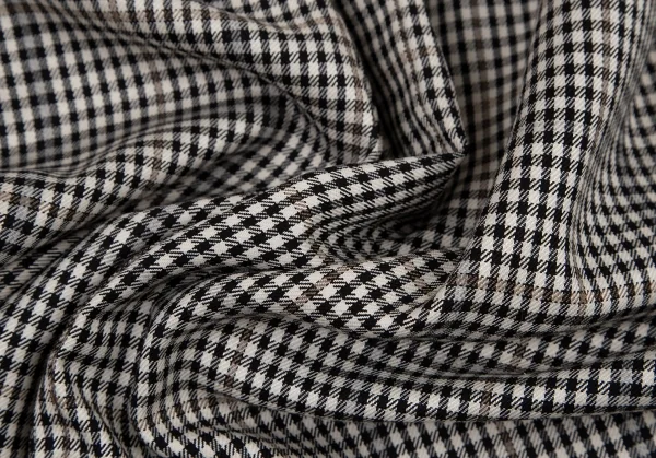 イヴサンローランYves Saint Laurent シェパードチェックノーカラーダブルセットアップスーツ オフ黒M・L K-107972_019