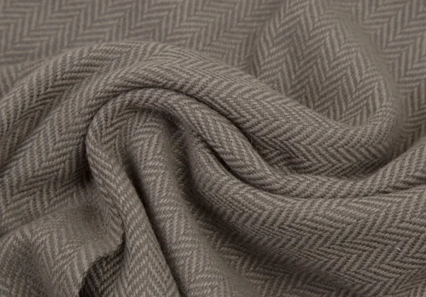 イヴサンローランYves Saint Laurent ウールヘリンボーンスカート モスグレーM K-107974_012