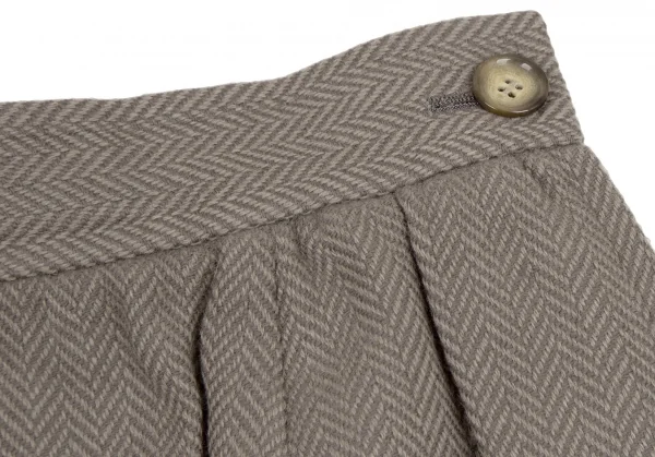 イヴサンローランYves Saint Laurent ウールヘリンボーンスカート モスグレーM K-107974_004
