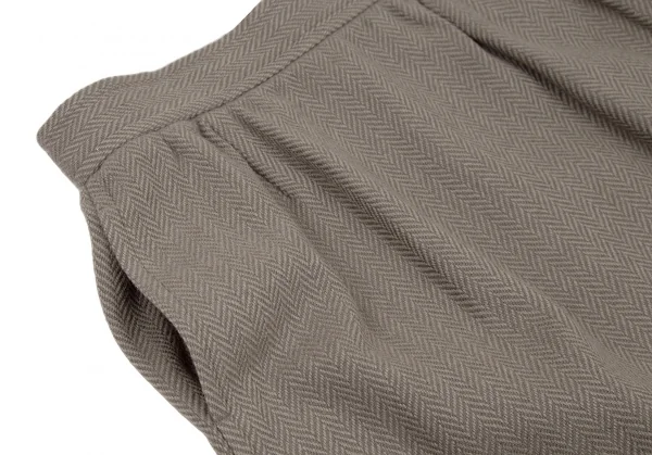 イヴサンローランYves Saint Laurent ウールヘリンボーンスカート モスグレーM K-107974_006