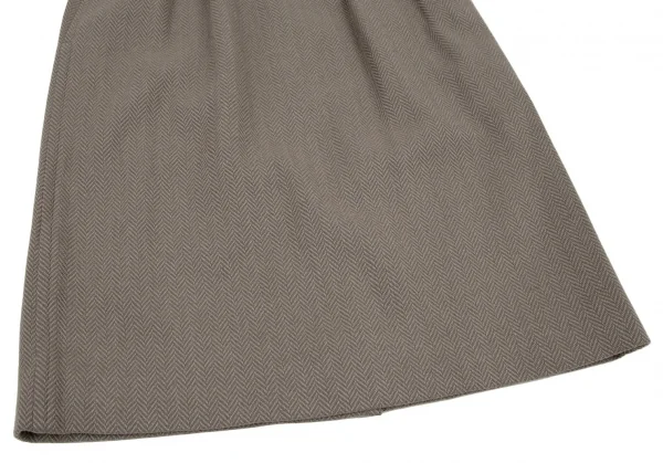 イヴサンローランYves Saint Laurent ウールヘリンボーンスカート モスグレーM K-107974_007