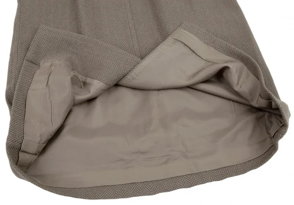 イヴサンローランYves Saint Laurent ウールヘリンボーンノーカラーセットアップスーツ モスグレーM K-107975_016