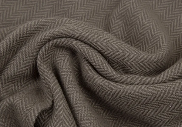 イヴサンローランYves Saint Laurent ウールヘリンボーンノーカラーセットアップスーツ モスグレーM K-107975_019