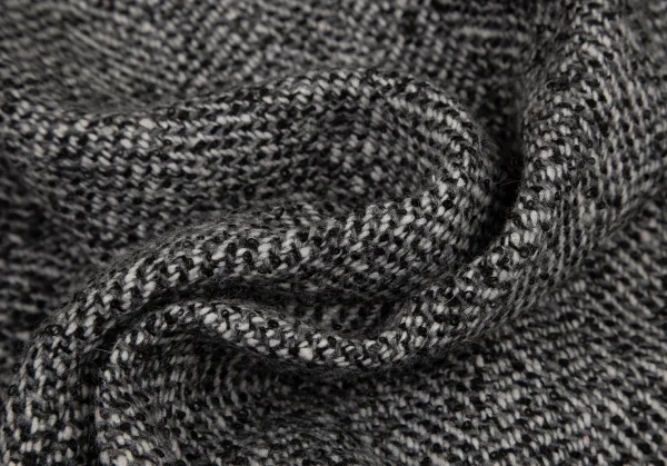 イヴサンローランYves Saint Laurent ツイードスタンドカラーダブルコート 白黒グレーS K-107976_014