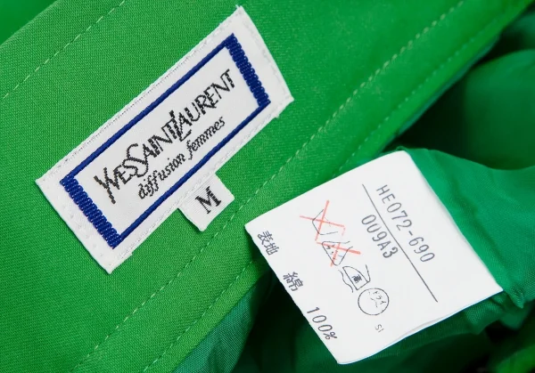 イヴサンローランYves Saint Laurent コットンプリーツスカート 緑M K-107977_015