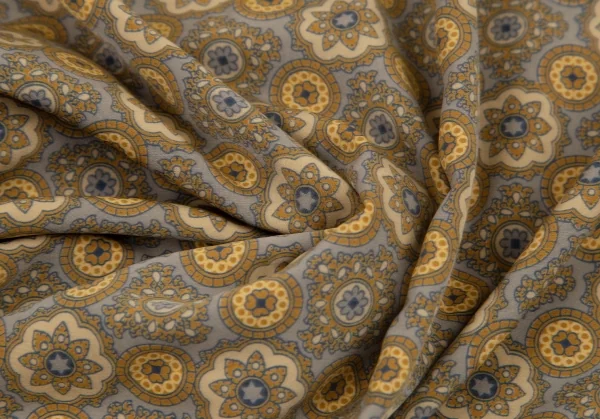 バーバリーズBurberrys' ダマスクプリントフライフロントシャツ からしグレー9 K-107979_014