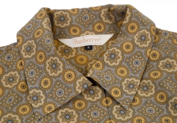 バーバリーズBurberrys' ダマスクプリントフライフロントシャツ からしグレー9 K-107979_004