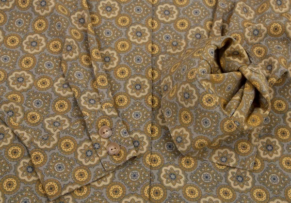 バーバリーズBurberrys' ダマスクプリントフライフロントシャツ からしグレー9 K-107979_007