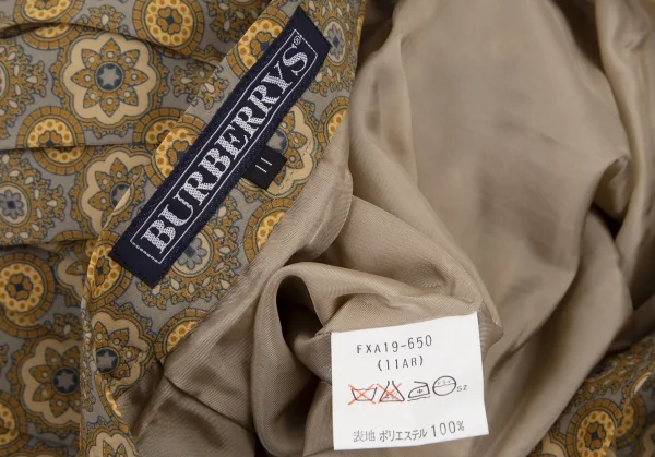 バーバリーズBurberrys' ダマスクプリントプリーツスカート からしグレー11 K-107980_013