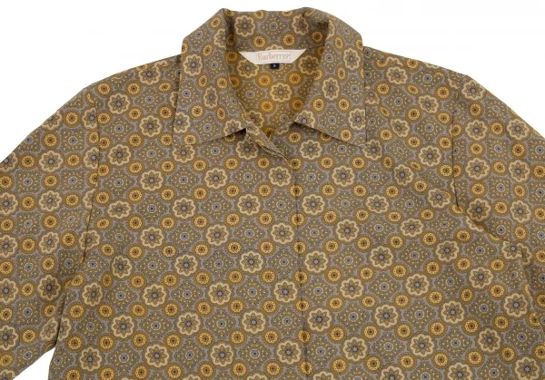 バーバリーズBurberrys' ダマスクプリントフライフロントシャツセットアップ からしグレー9・11 K-107981_004