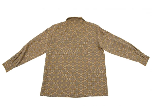 バーバリーズBurberrys' ダマスクプリントフライフロントシャツセットアップ からしグレー9・11 K-107981_008