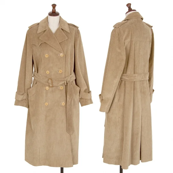 アクアスキュータムAquascutum 裏チェックコーデュロイロングトレンチコート モカ8 K-107983_001