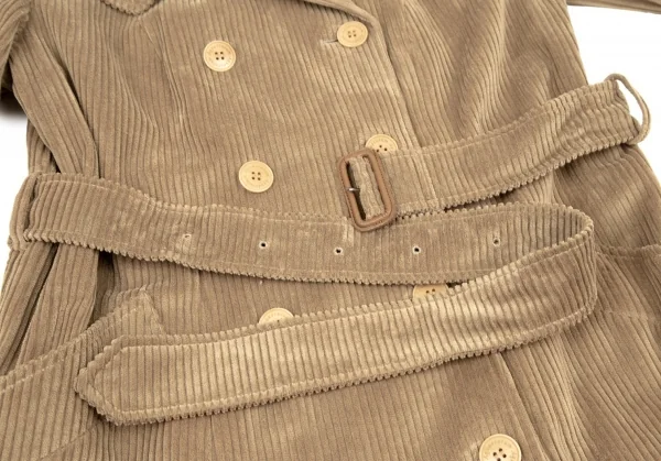 アクアスキュータムAquascutum 裏チェックコーデュロイロングトレンチコート モカ8 K-107983_011