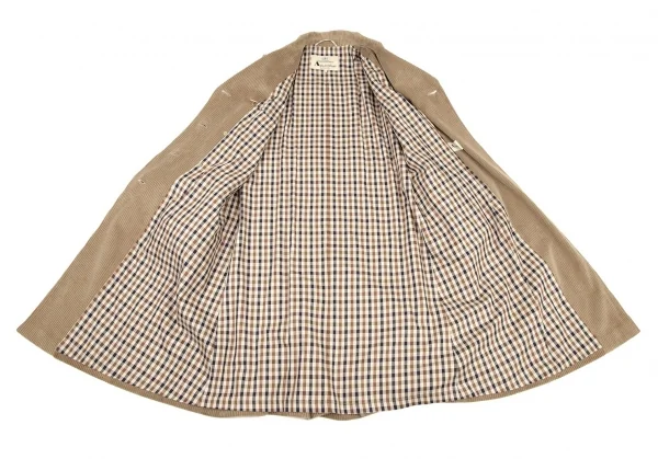 アクアスキュータムAquascutum 裏チェックコーデュロイロングトレンチコート モカ8 K-107983_013