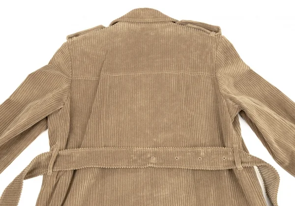 アクアスキュータムAquascutum 裏チェックコーデュロイロングトレンチコート モカ8 K-107983_016
